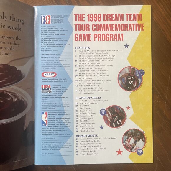 1996 Dream Team tour Commemorative game program USA BASKETBALL poster Included - Picture 2 of 11